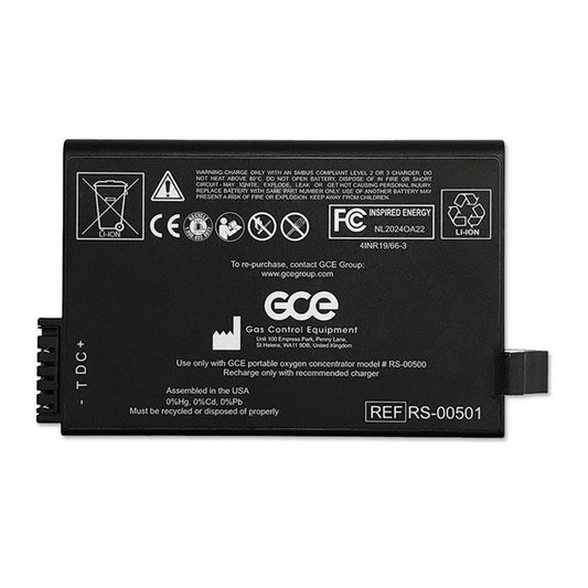 GCE RS-00501 For Zen-O™ Gas Control Equipment Portable Oxygen Concentrator Battery 14.4V 6.6Ah 97Wh Li-Ion Battery RS-00500 4INR19/66-3 Medical Battery, Oxygen Concentrator Battery, Rechargeable RS-00501 GCE Zen-O