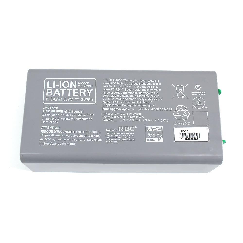 Original APC by Schneider Electric 911-7001 for UPS Backup Replacement Battery Cartridge RBC APCRBC146-Li 2.5Ah/13.2V 33Wh Li-ion Battery Commerical Battery, Rechargeable APC 911-7001 APC by Schneider Electric