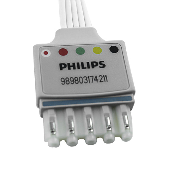 Original PHILIPS 989803174211 electrocardiogram five-lead clip ECG 989803174211 PHILIPS