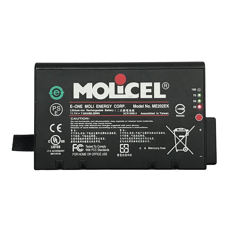 Original MOLICEL ME202EK for Drager Oxylog 3000 Plus Batteries and VM G60 G80 CTG7 TCMonitor Battery 11.1V 7.8Ah 86.58Wh Li-Ion Battery REF 989803194541 Medical Battery, Patient Monitor Battery, Philips Battery, Rechargeable, Stock In Canada, top selling, Transport Patient Monitor Battery, Ventilator Battery ME202EK MOLICEL
