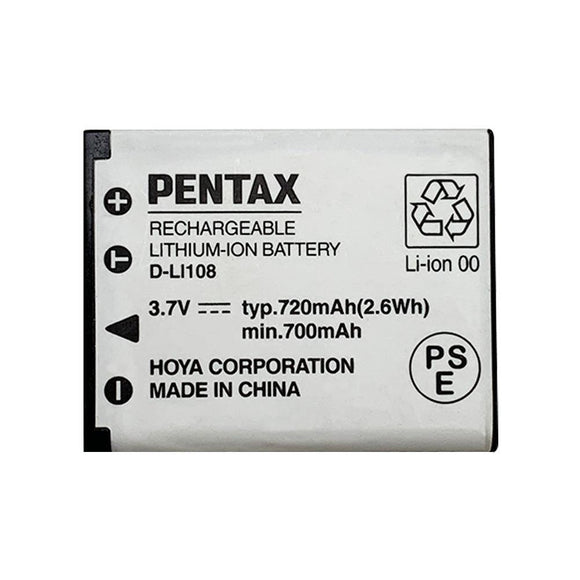 PENTAX D-LI108 for Optio L40 LS1100 LS465 M30 RS1500 DL-1108 DLI108 3.7V 720mAh Li-ion Battery Commerical Battery, Rechargeable D-LI108 PENTAX