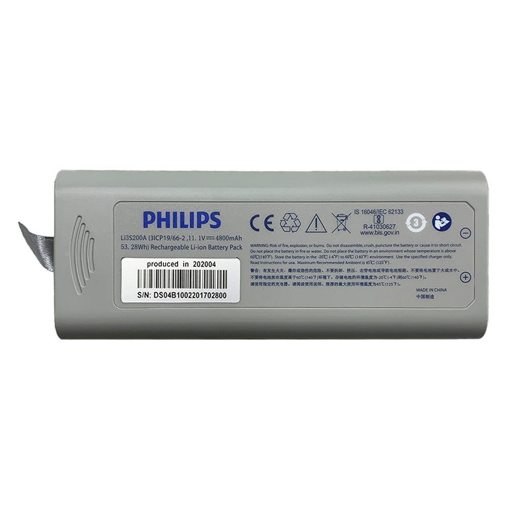 Original Philips Li3S200A for Philips Goldway G40 GS10 GS20 G30E G40E Patient Monitor Battery 11.1V 4800mAh Li-ion Battery 3ICP19/66-2 Medical Battery, Patient Monitor Battery, Philips Battery, Rechargeable Li3S200A PHILIPS