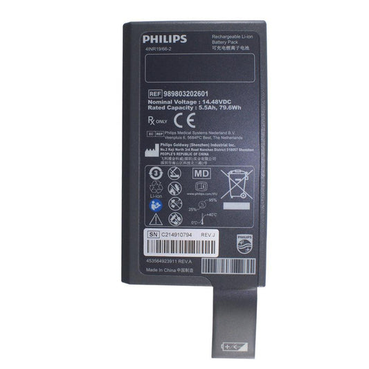 PHILIPS 989803202601 For Philips HeartStart Intrepid 867172 Transport Patient Monitor/Defibrillator Battery 14.48V 5.5Ah Li-Ion Rechargeable Battery Defibrillator Battery, Medical Battery, Patient Monitor Battery, Philips Battery, Rechargeable, top selling, Transport Patient Monitor Battery 989803202601 PHILIPS