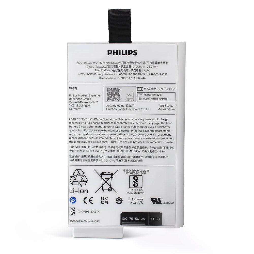 Philips 989803210521 for Philips MX400 MX550 MP5 MP5SC Patient Monitor Battery 10.7V 7100mＡh Li-ion Battery 989803194541 M4605A 989803199221 P/N 453564958231 Medical Battery, Patient Monitor Battery, Philips Battery, Rechargeable 989803210521-h PHILIPS