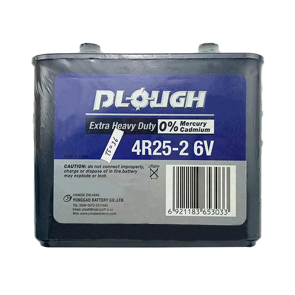 PLOUGH 4R25-2 For Lanterns Flashlights Barricade Lights Battery with Screw Terminals 6V Zinc Carbon Battery Commerical Battery, Rechargeable 4R25-2 PLOUGH