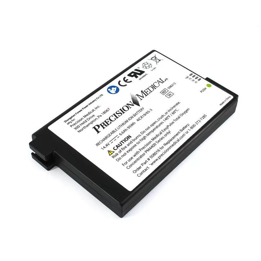 Precision medical 508215 for EasyPulse TOC Oxygen Concentrator battery 14.4V 6.6Ah 95Wh 4ICR19/65-3 Li-ion Rechargeable Battery (P/N 508016) Medical Battery, Oxygen Concentrator Battery, Rechargeable 508215 Precision Medical