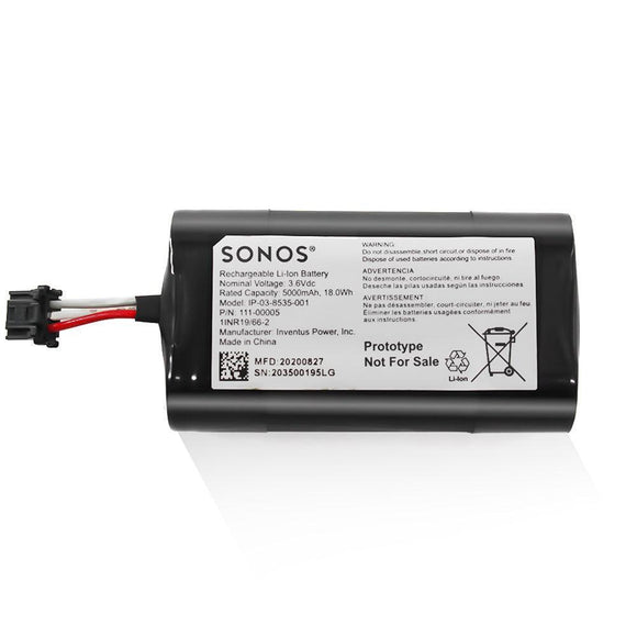 SONOS IP-038535-001 For Speaker CS-SMV038SL 3.6V 5000mAh Li-ion Battery P/N 111-00005 Rechargeable IP-03-8535-001 SONOS