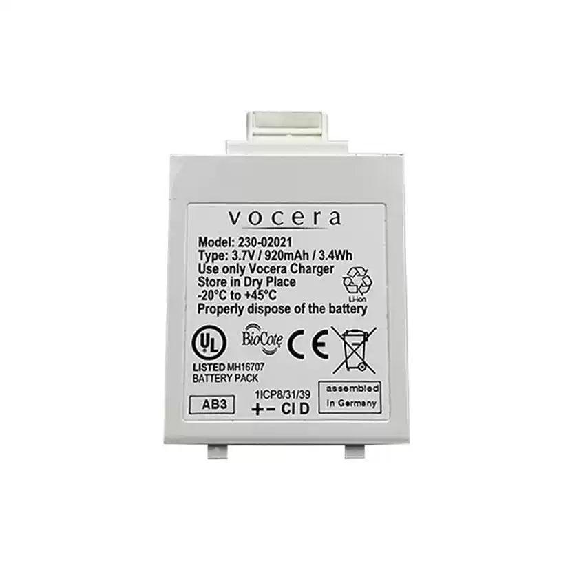 Vocera 230-02021 for Vocera B3000, B3000E, B3000N Wireless Phone Battery 3.7V 920mAh Li-Ion Battery Commerical Battery, Phone Battery, Rechargeable 230-02021 Vocera